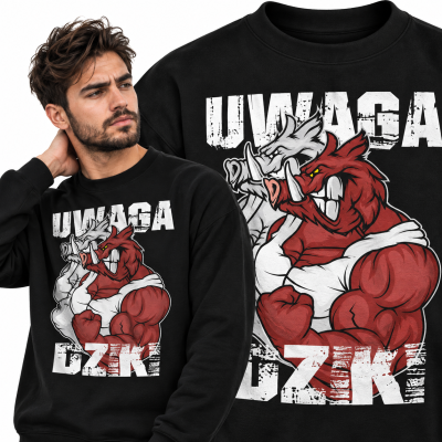 BLUZA  NA SIŁOWNIĘ UWAGA DZIKI